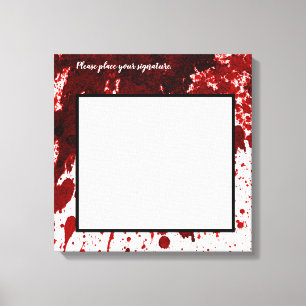 20 "x20" Signature Canvas Bloed Splatter Vampire G Afdruk
