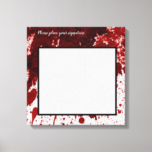 20 "x20" Signature Canvas Bloed Splatter Vampire G Afdruk (Voorkant)