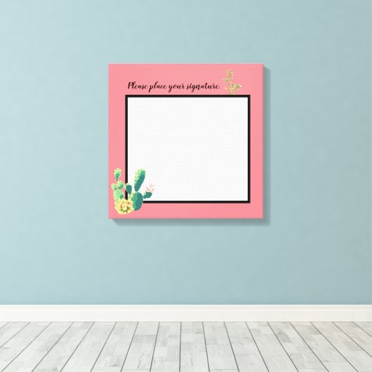 20 "x20" Signature Canvas Bohemian Cactus Succulen (Insitu (Houten vloer))