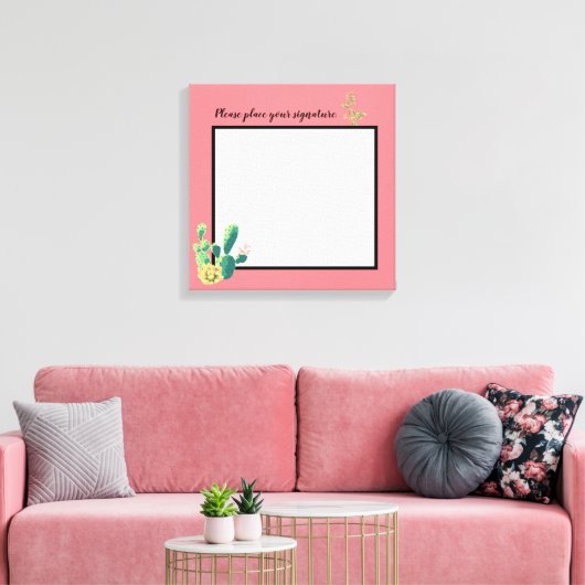 20 "x20" Signature Canvas Bohemian Cactus Succulen (Insitu (Woonkamer))