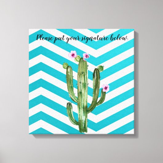 20 "x20" Signature Canvas Boho Cacti Cactus Succul (Voorkant)
