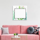 20 "x20" Signature Canvas Boho Llama Bohemian Cact Afdruk (Insitu (Woonkamer))