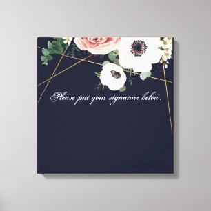 20 "x20" Signature Canvas Geometrische Tuin Navy B Afdruk