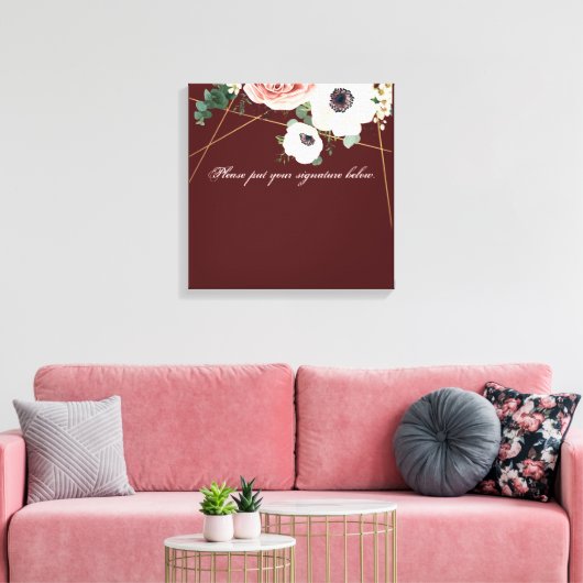 20 "x20" Signature Canvas Geometrische Tuin Wijn B (Insitu (Woonkamer))