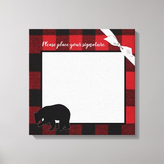 20 "x20" Signature Canvas Rode Buffel Plaid Beer (Voorkant)