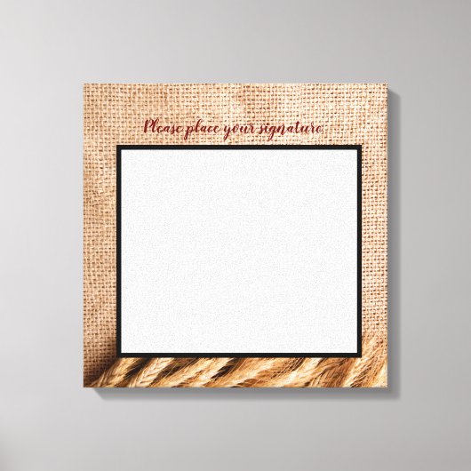 20 "x20" Signature Canvas Tarwe op Burlap Sack Cou (Voorkant)