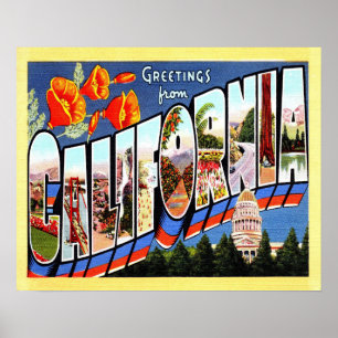 20 x 16 Groeten van Californië Poster
