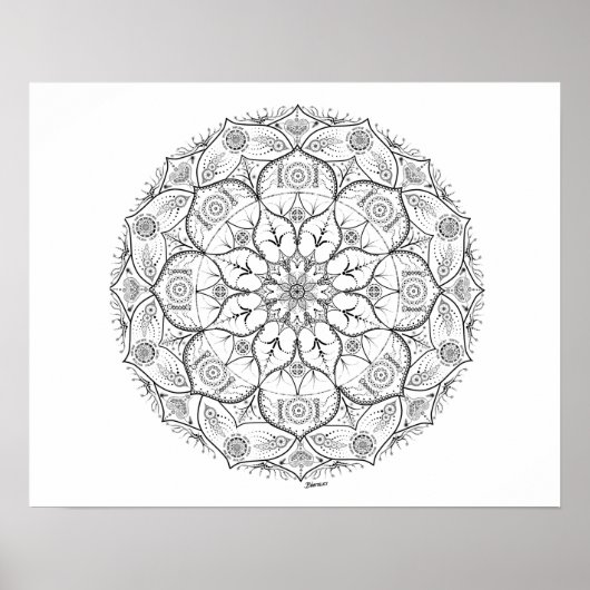 20 x 16 inch, Mandala Dot Work Poster (Matte) (Voorkant)