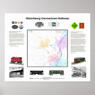 20 x 16 inch, Ohio Railways: Miamisburg/Germantown Poster