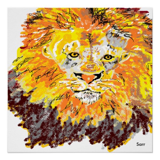 20" x 20", Poster Paper (Semi-Gloss) Lion (Devant)