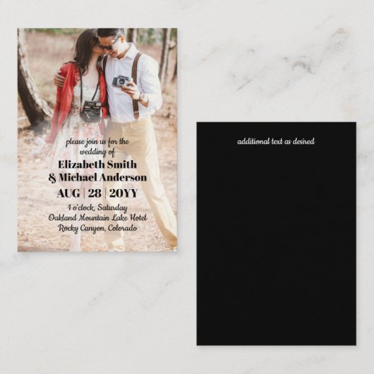 20 x Budget PHOTO Mariage Invitations avec ENVL. (Devant / Derrière)
