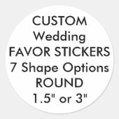 20 x Custom Wedding Favoriet Stickers - ROND (Voorkant)