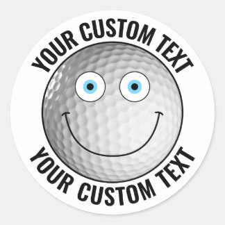 20 x Golf Bal Gepersonaliseerde Tekst Custom Happy Ronde Sticker