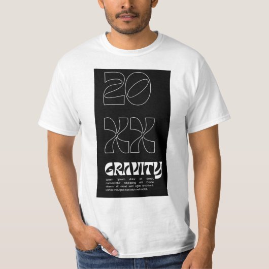 20 XX GRAVITY B&W DESIGN OP T-shirt (Voorkant)