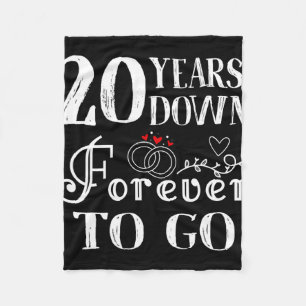 20 Years Down Forever To Go Paar 20ste bruiloft Fleece Deken