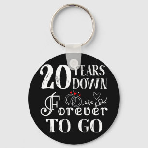 20 Years Down Forever To Go Paar 20ste bruiloft Sleutelhanger