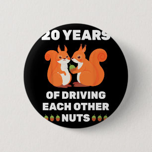 20e 20-jarig bruiloft Jubileum Funny Paar Voor Ronde Button 5,7 Cm