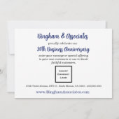 20e anniversaire Business Faire-part bleu (Dos)