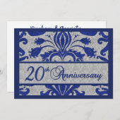 20e anniversaire Business Faire-part bleu (Devant / Derrière)