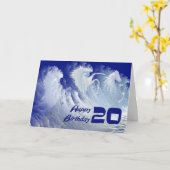 20e anniversaire carte avec des chevaux sauvages b (Fleur jaune)