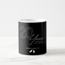 20e Anniversaire de café Mug B & W