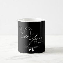 20e Anniversaire de café Mug B & W