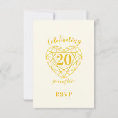 20e anniversaire de coeur d'or réponse RSVP (Dos)