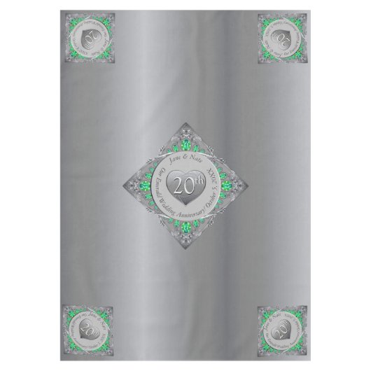 20e anniversaire du Mariage émeraude Nappe (Devant)