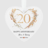 20e anniversaire du Mariage Gold Hearts Couple Pho (devant)