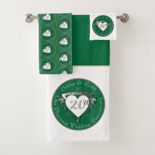 20e anniversaire du Mariage Heart Emerald Green (En situation)