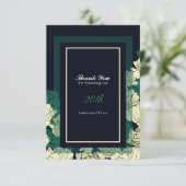 20e anniversaire émeraude vert carte de remercieme (Debout devant)