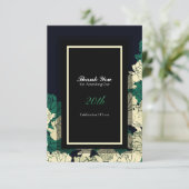 20e anniversaire émeraude vert carte de remercieme (Debout devant)