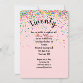 20e Anniversaire Fête confetti Invitation (Devant)