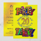 20e anniversaire invitation (Devant / Derrière)