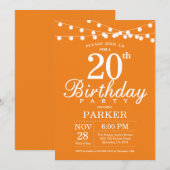 20e anniversaire Invitation Orange (Devant / Derrière)