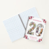 20e anniversaire Photo Pink Flower Livre d'invité  (Intérieur)