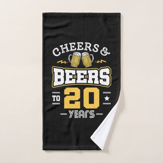 20E Anniversaire Soirée Et Bières Anniversaire (Serviette à main)