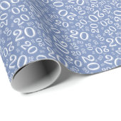 20e Birthday Blue/White Random Number Pattern 20 Cadeaupapier (Rol Hoek)