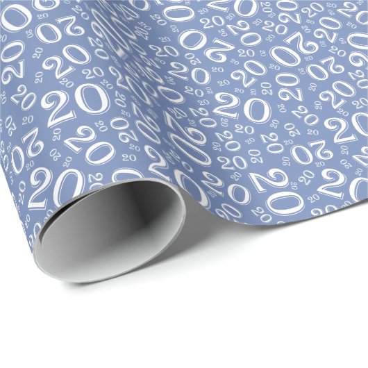 20e Birthday Blue/White Random Number Pattern 20 Cadeaupapier (Rol Hoek)