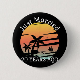 20e bruiloft Jubileum cruise net getrouwd 20 jaar Ronde Button 5,7 Cm