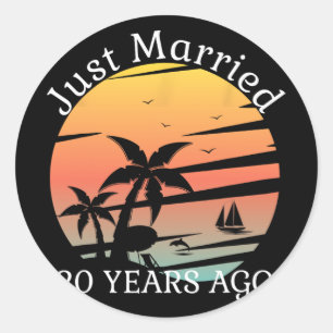 20e bruiloft Jubileum cruise net getrouwd 20 jaar Ronde Sticker