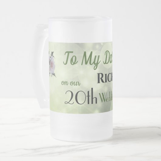 20e bruiloft Jubileum echtgenoot Matglas Bierpul (Voorkant links)