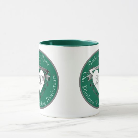 20e bruiloft Jubileum Heart Emerald Mok (Midden)