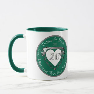 20e bruiloft Jubileum Heart Emerald Mok