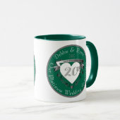 20e bruiloft Jubileum Heart Emerald Mok (Voorkant rechts)