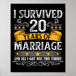 20e bruiloft Jubileum Shirt koppels Echtgenoot Wif Poster