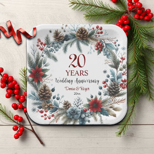 20e Chinees Jubileum Elegant Winter Papieren Bordje