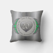 20e Emerald & Platinum bruiloft Jubileum Kussen (Achterkant)