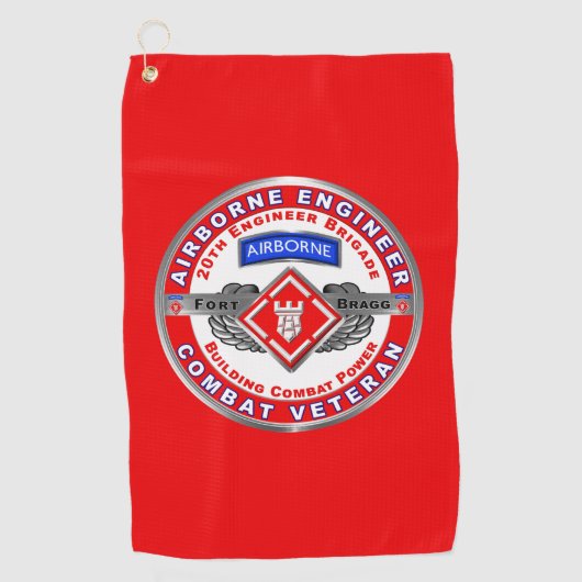 20e Engineer Brigade Airborne Golfhanddoek (Voorkant)