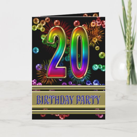 20e fête d'anniversaire Invitation (Devant)